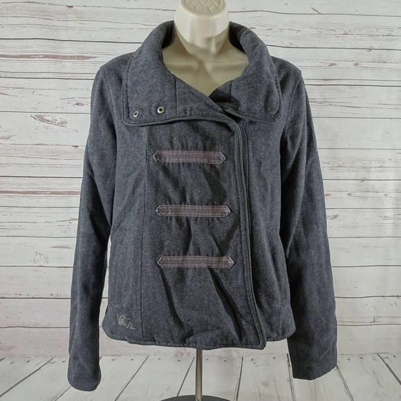90's Vans Off The Wall Wool Blend Gray Jacket - Picture 1 of 6